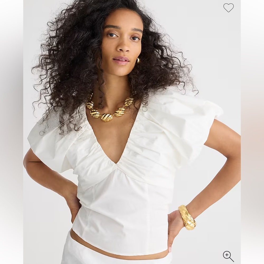 NEW J Crew Cecily‎ Top Stretch Cotton Poplin Blend